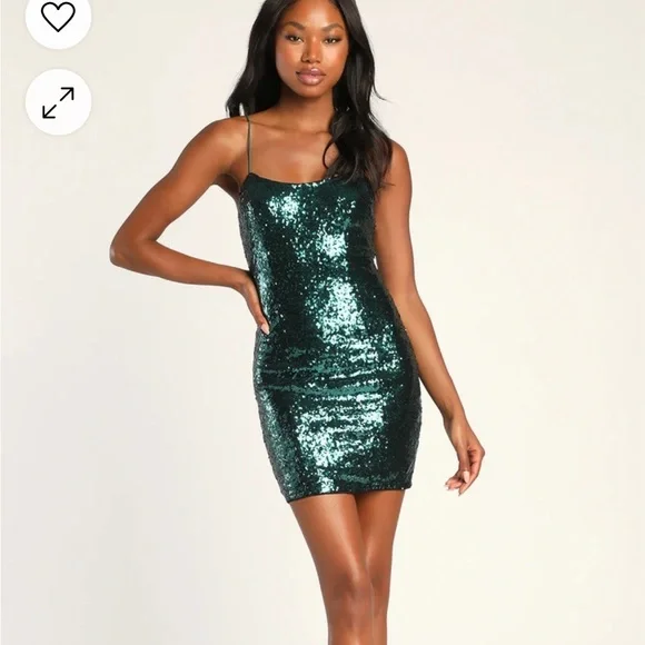 Lulus | Dresses | Lulus Bring It Emerald Green Sequin Bodycon Mini Dress |  Poshmark